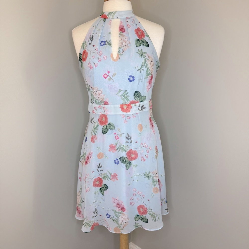 🩵EXPRESS - Floral - Halter Neck - Dress - Size 10